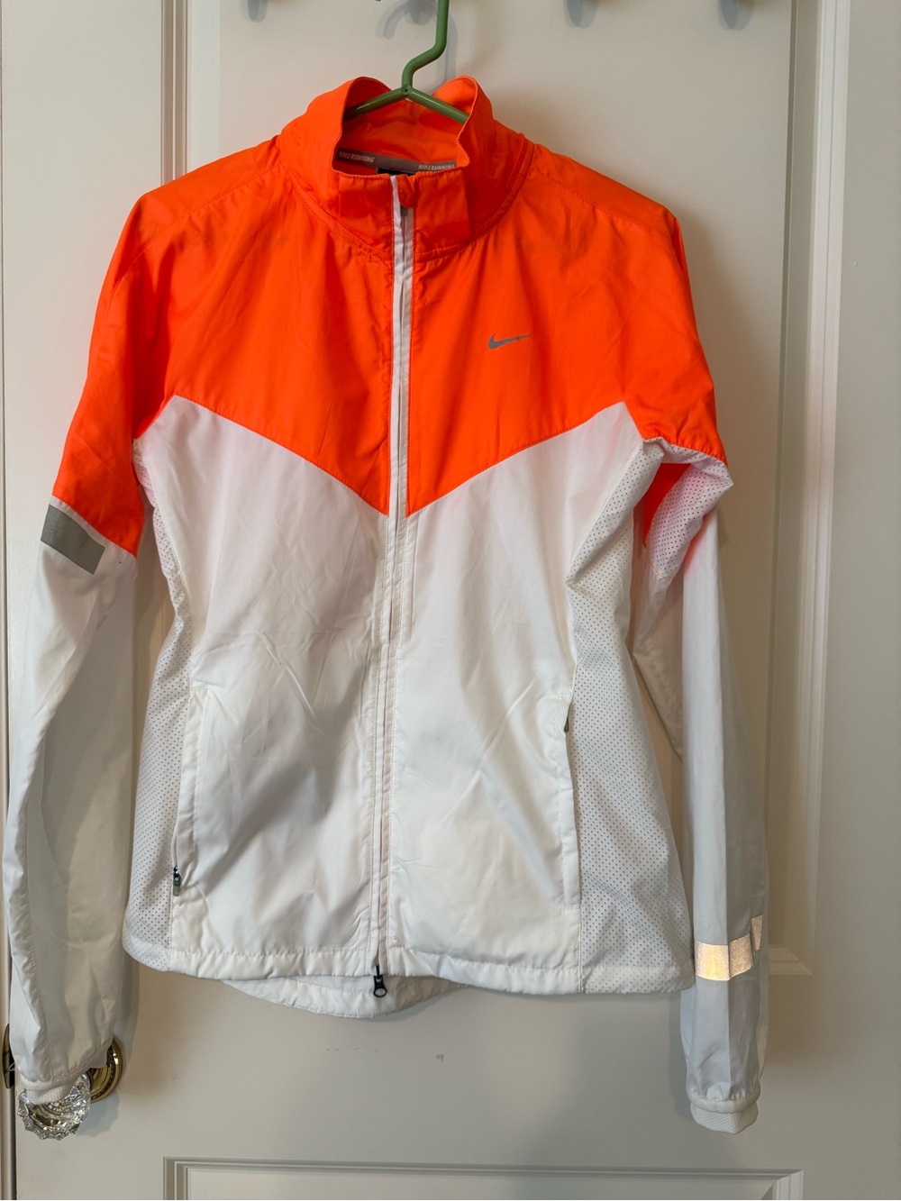 Nike Women’s Orange and White Windbreaker Jacket
